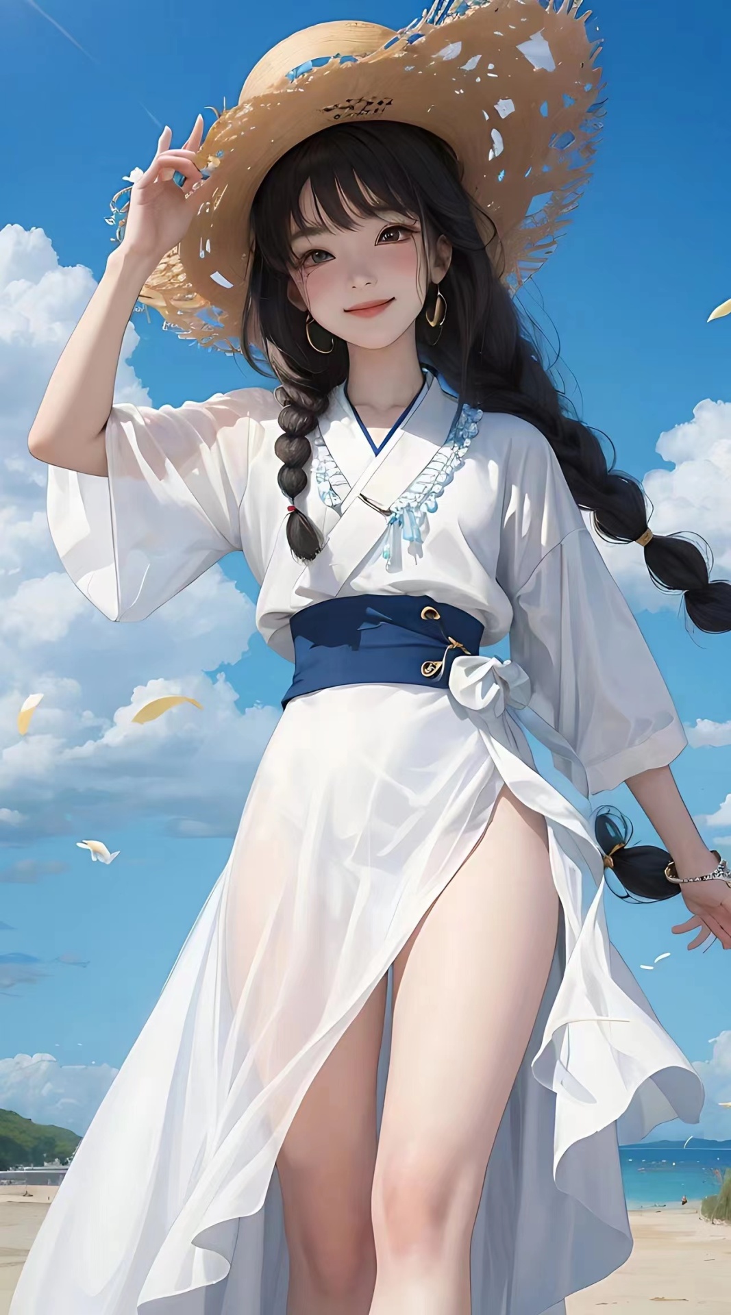 草帽美少女