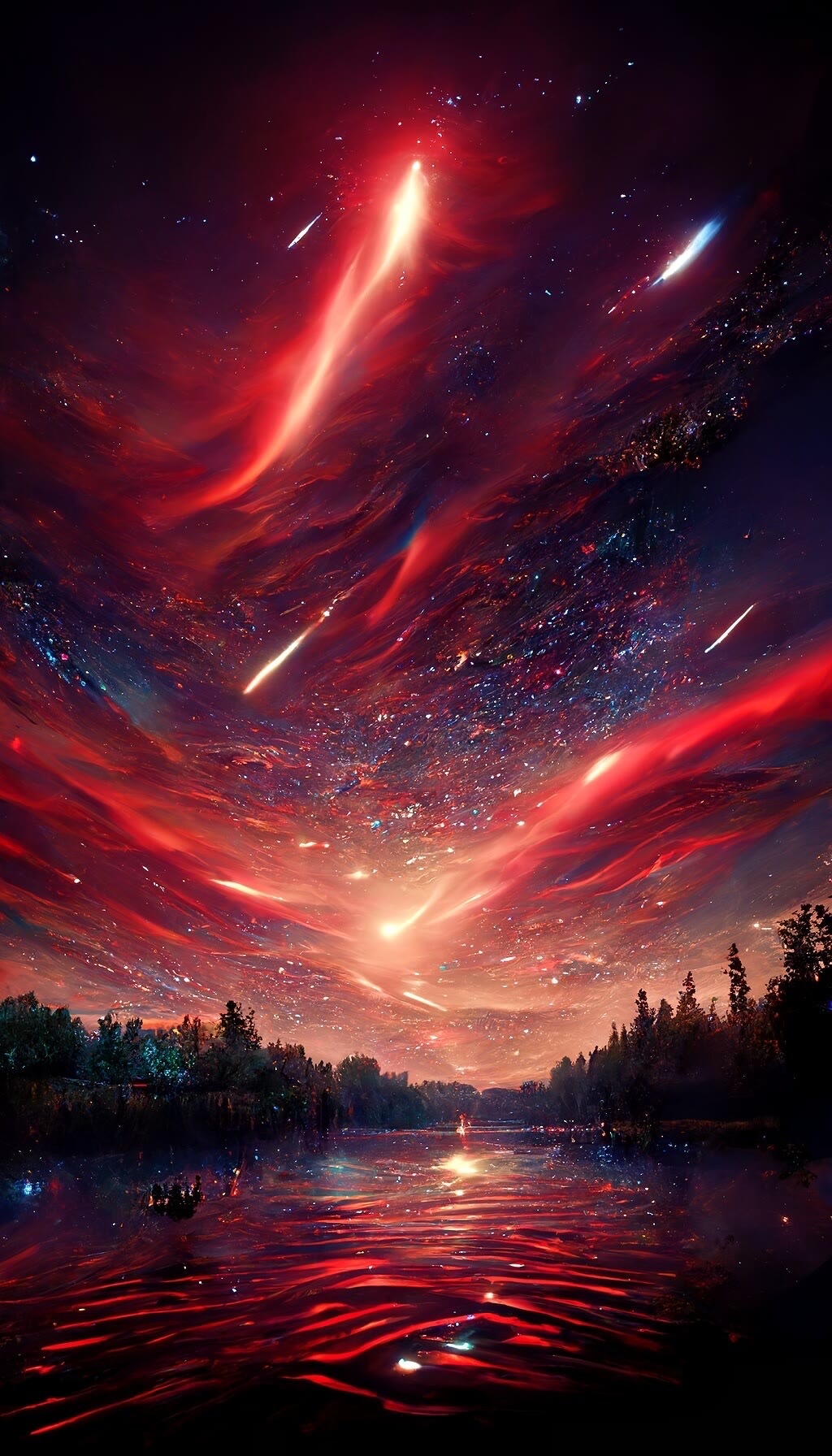 火紅色的天空