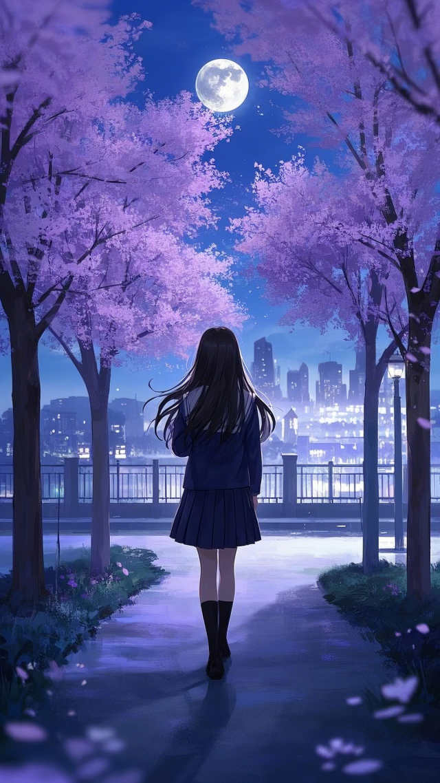 少女背影  落寞