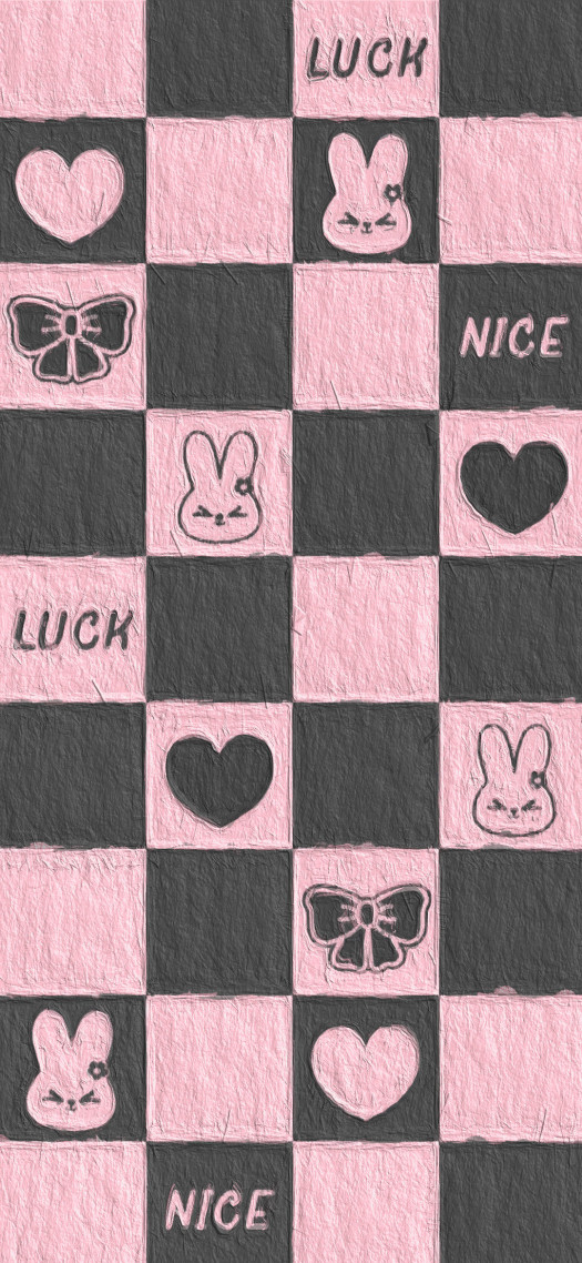可愛『黑粉』棋盤格