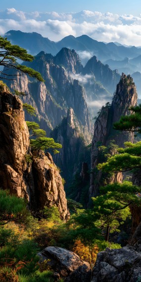 黄山奇松云海，壮丽山川画卷