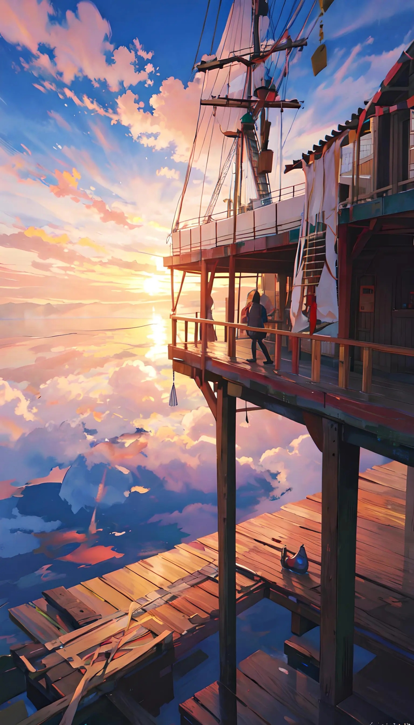 夕陽帆船