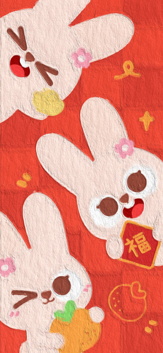 福兔賀歲過年壁紙