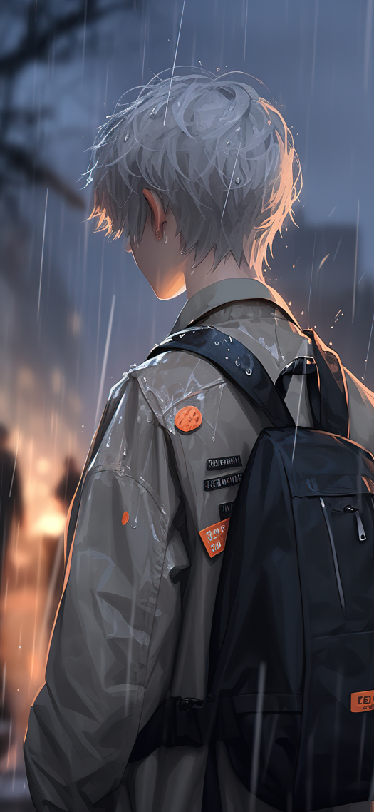 雨中少年