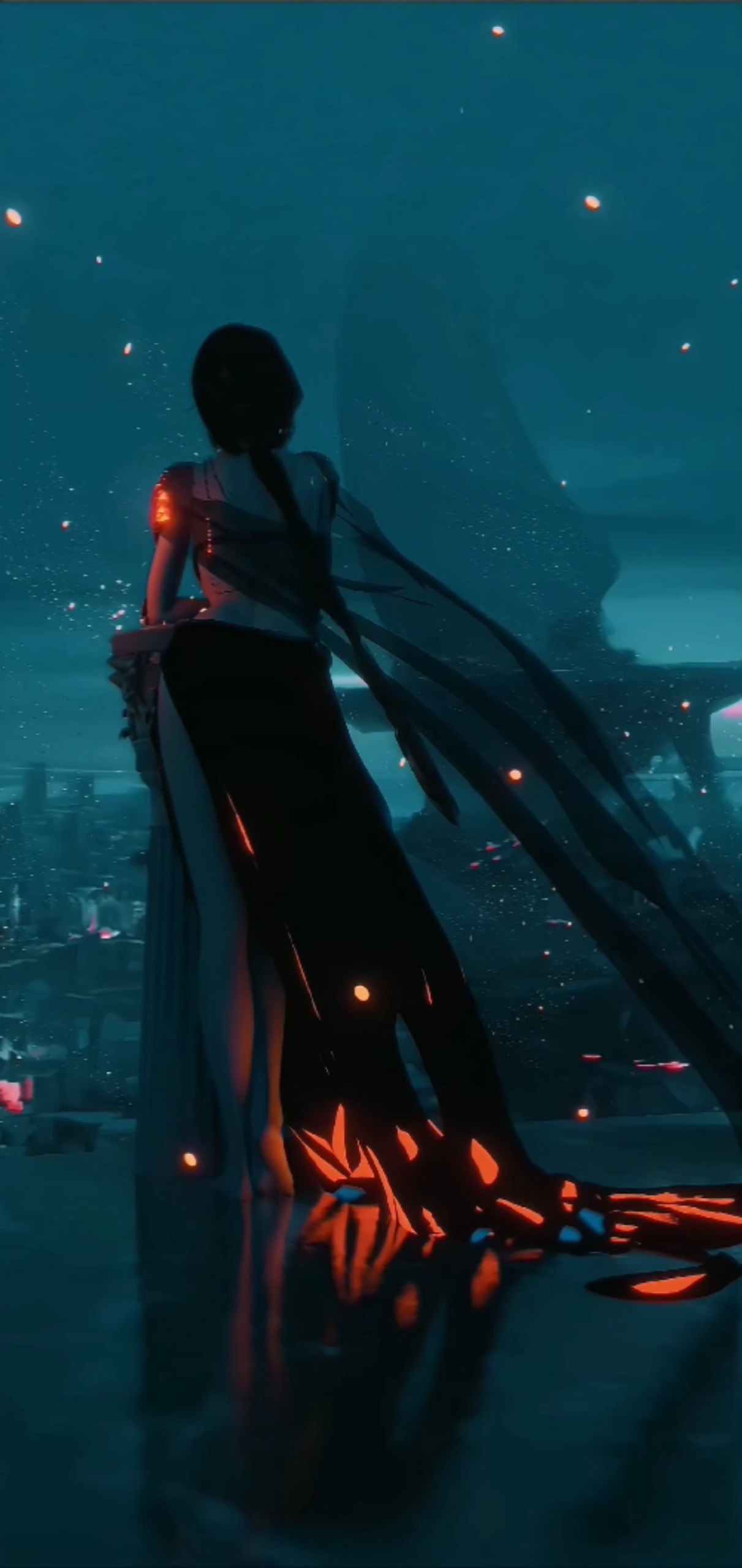 夜景二次元美少女