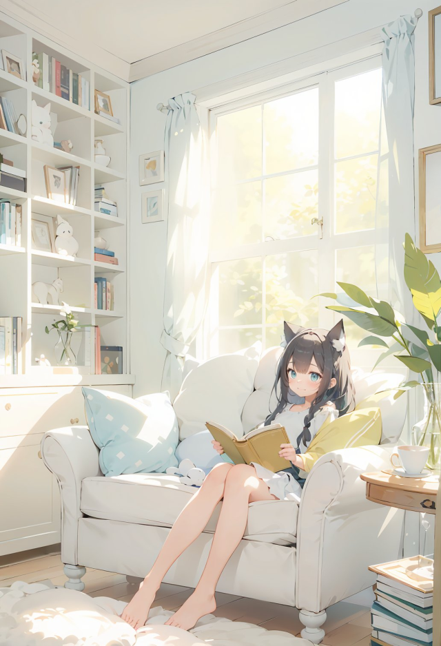 4K治愈看書少女