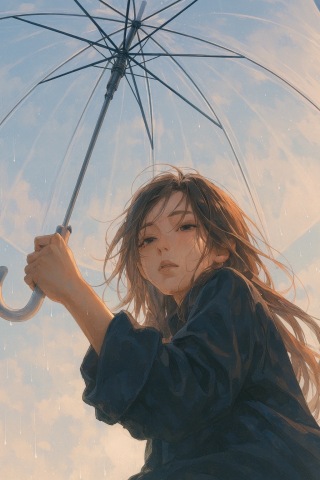 伞下少女