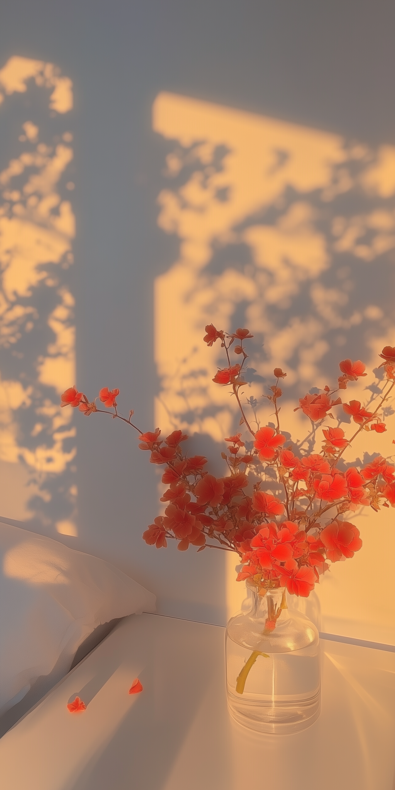 夕陽下的花