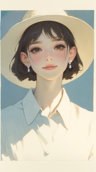 草莓阳光美女插画