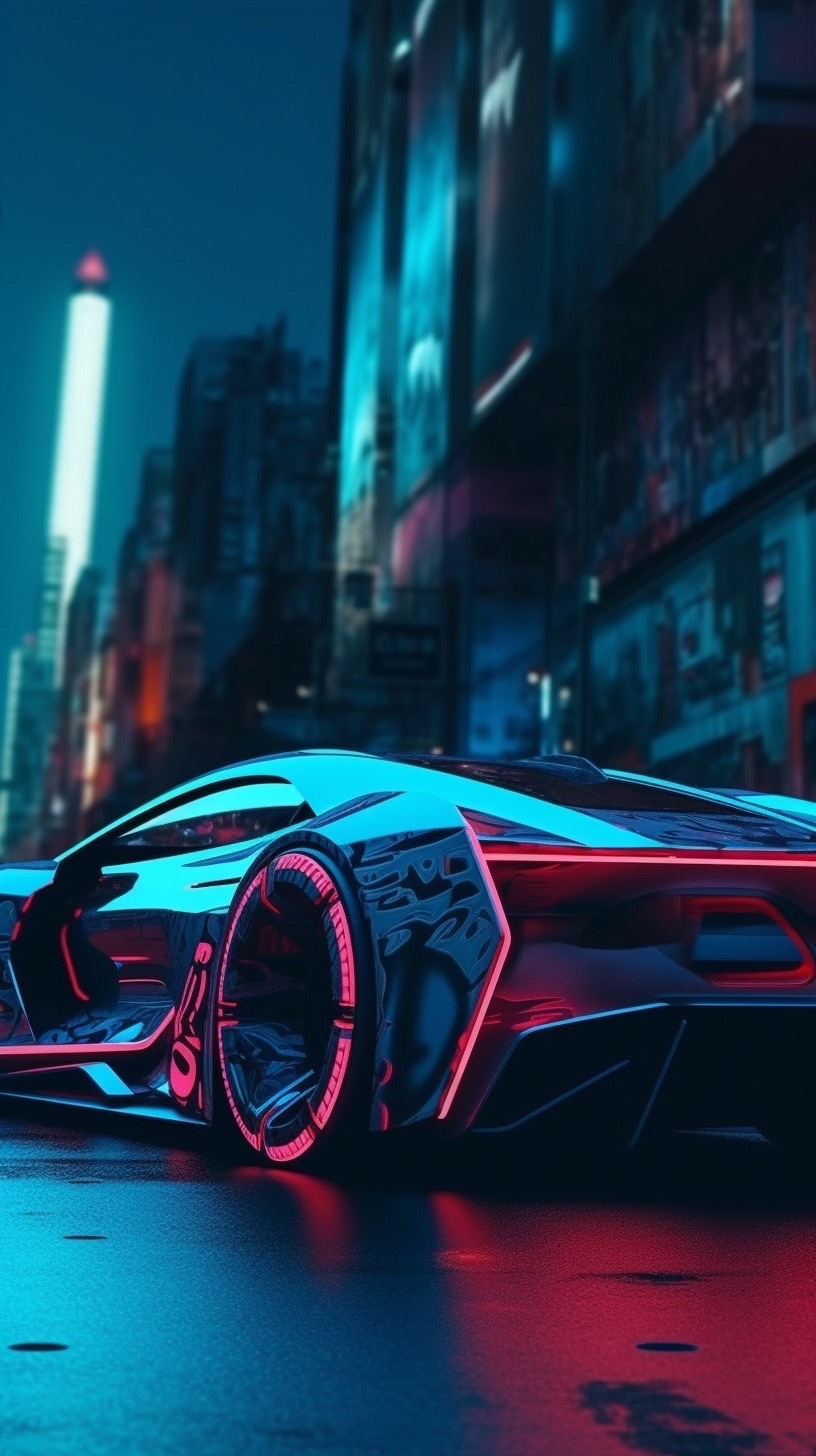 賽博朋克未來風格汽車