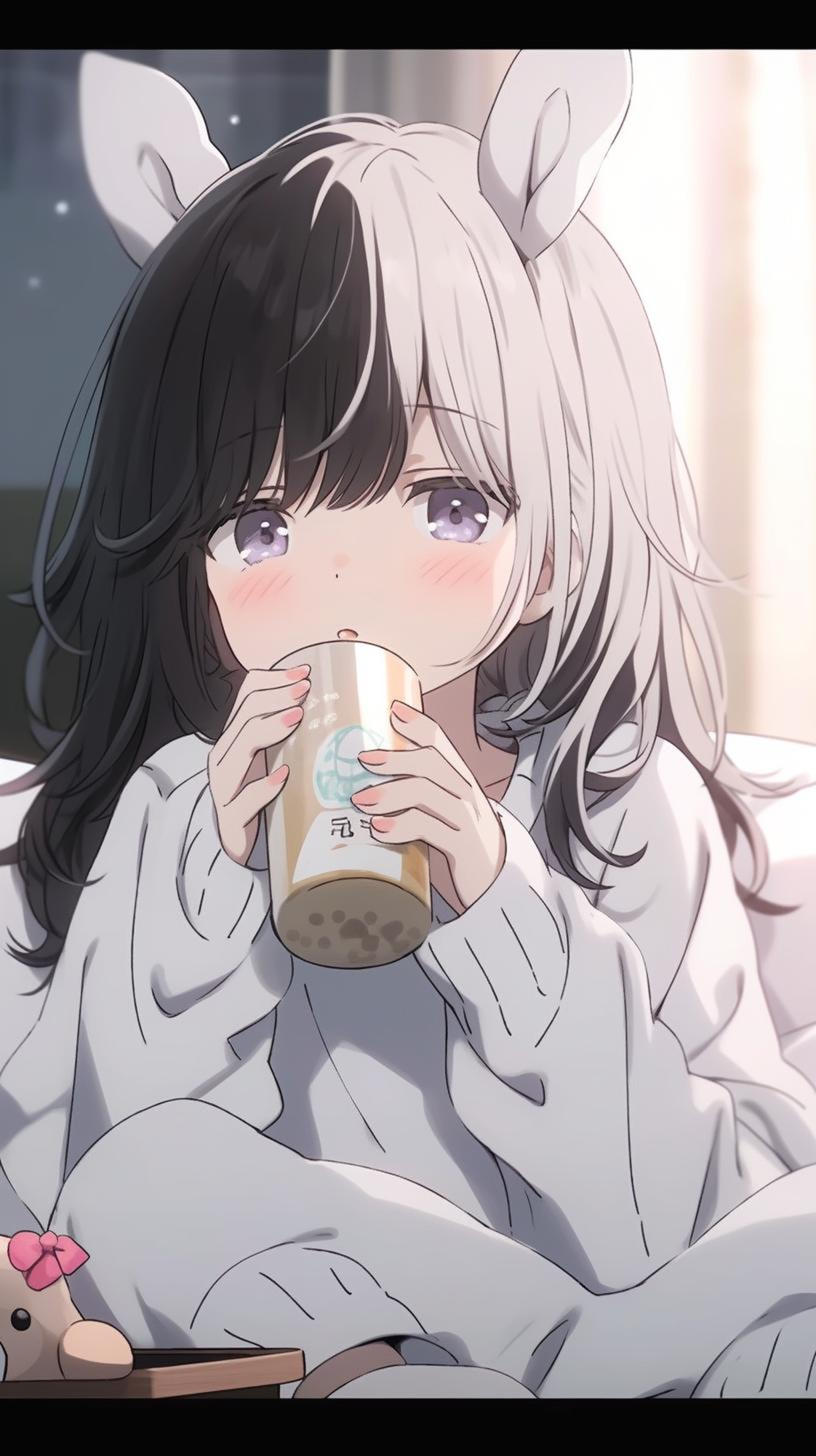 賴床的奶茶妹‖可愛