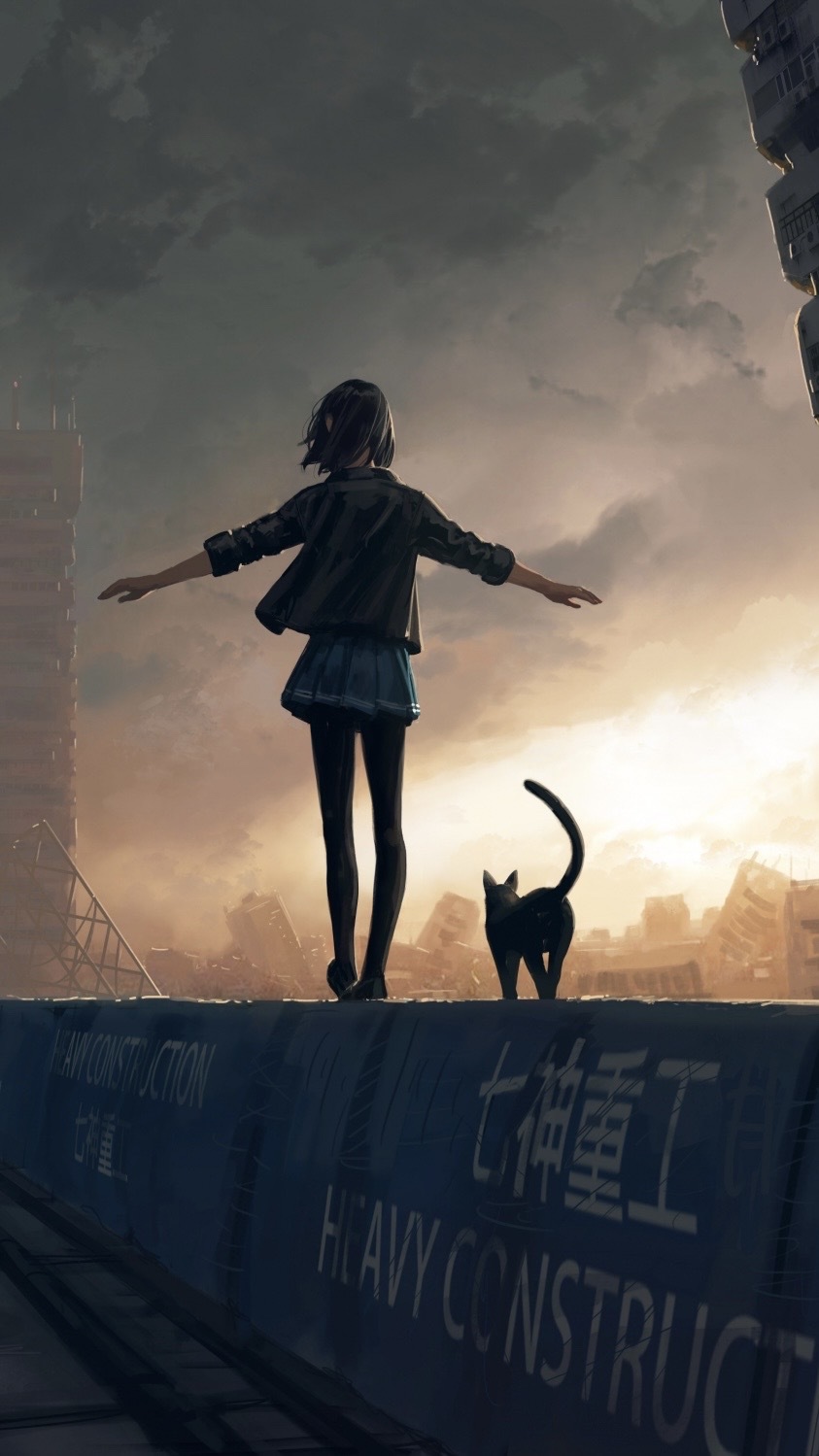 女孩与猫