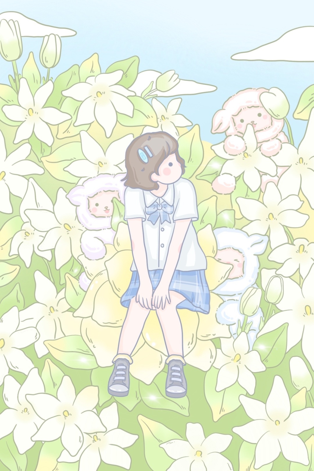 治愈系插畫壁紙|梔子花開?✨