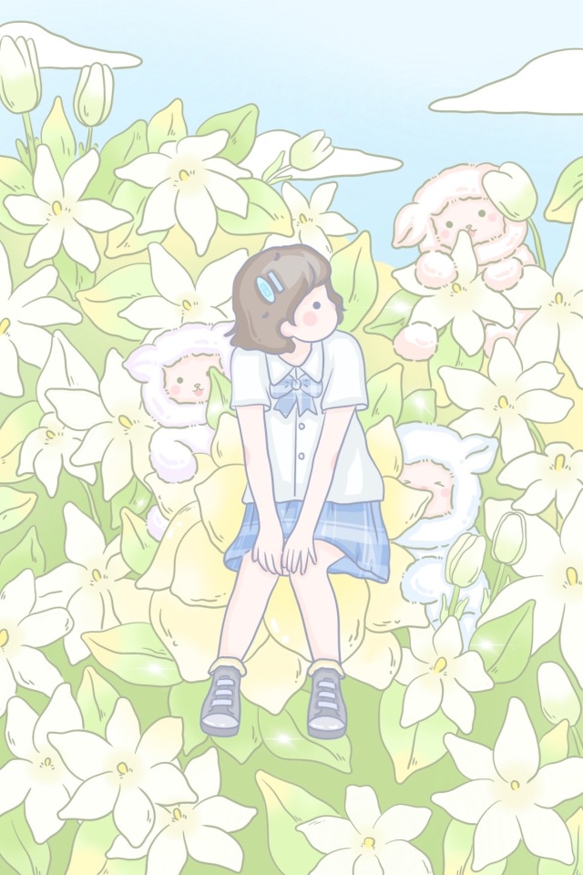 治愈系插畫壁紙|梔子花開?✨