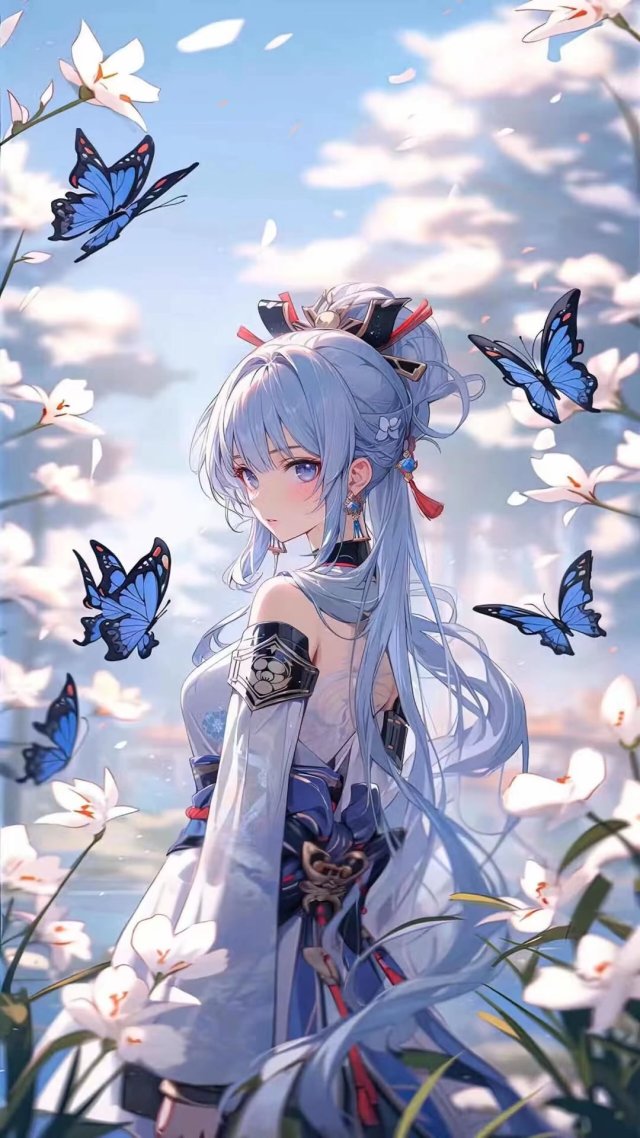 蝴蝶少女(动漫手机静态壁纸) - 动漫手机壁纸下载 - 元气壁纸