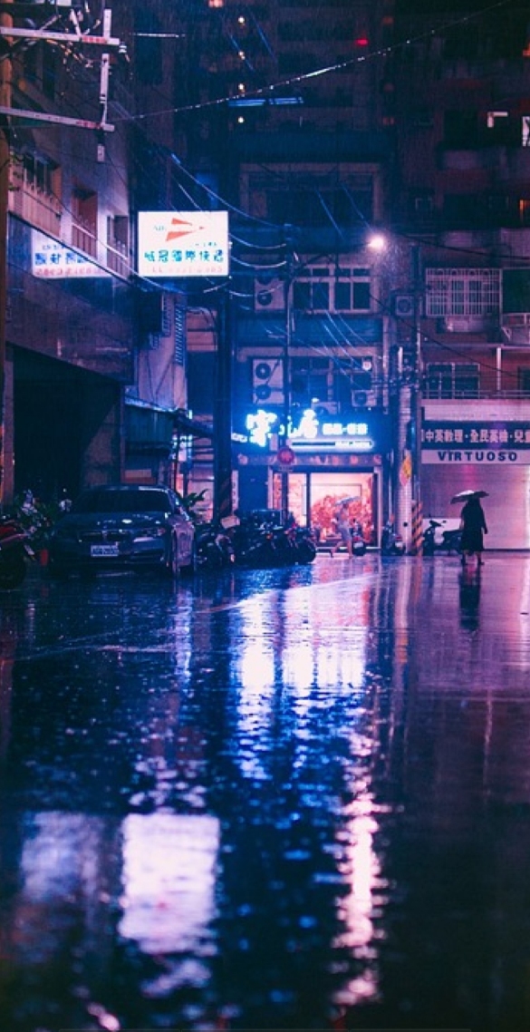 賽博朋克城市街道