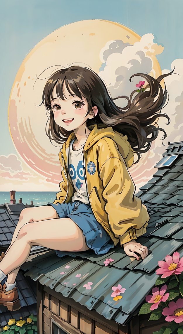 屋頂上的女孩