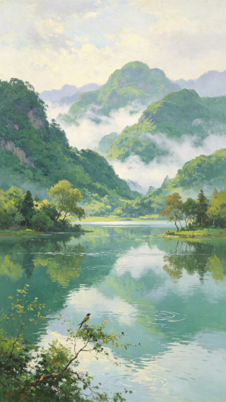 清川山涧鸣雀