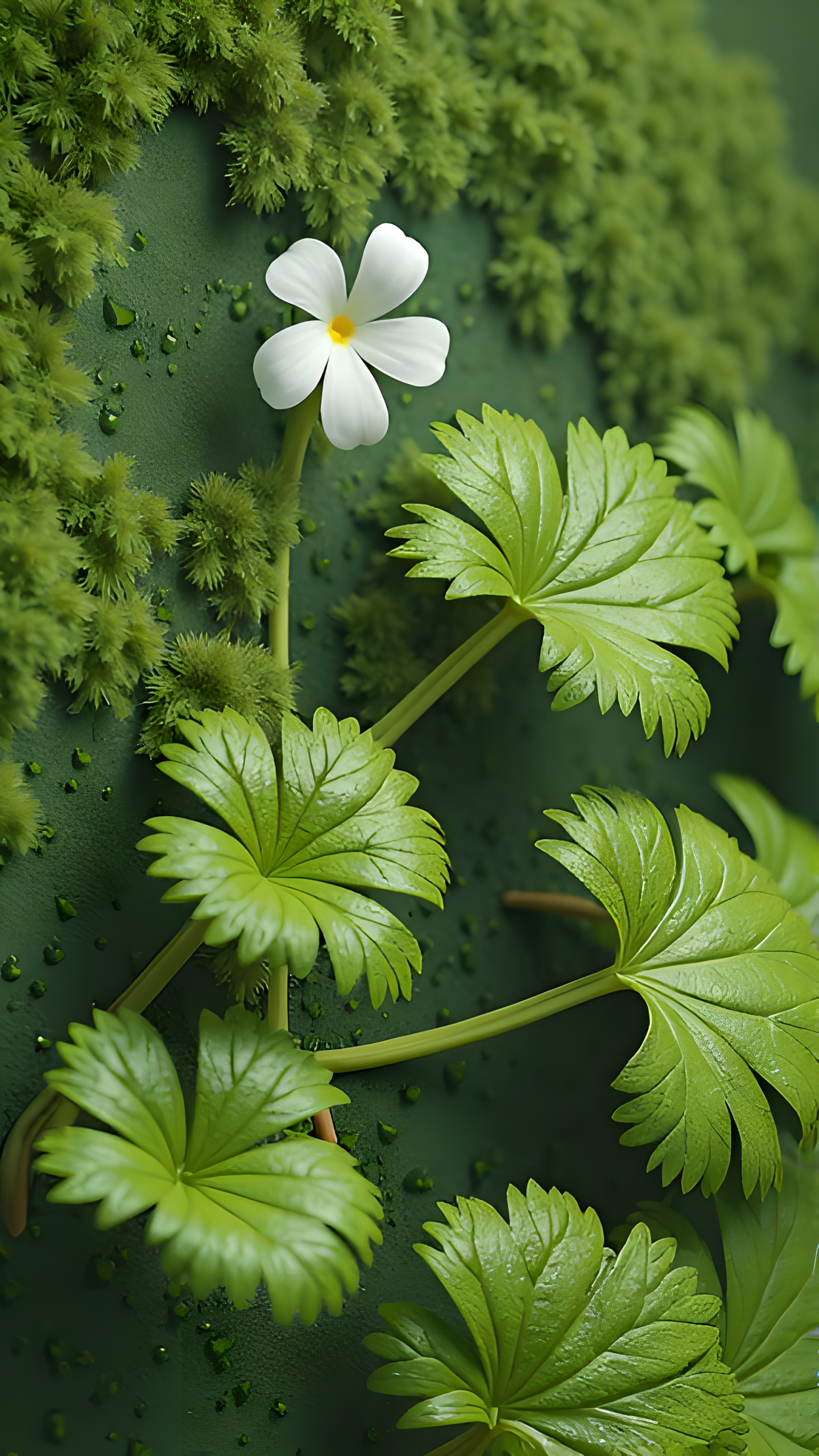 绿色清新自然护眼花草