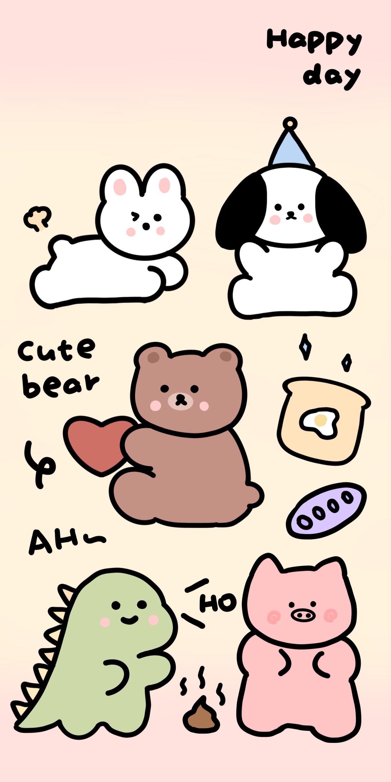 漸變可愛動物