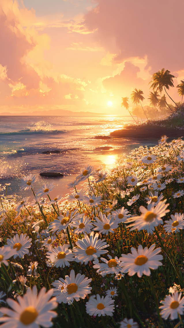 海邊小雛菊花海