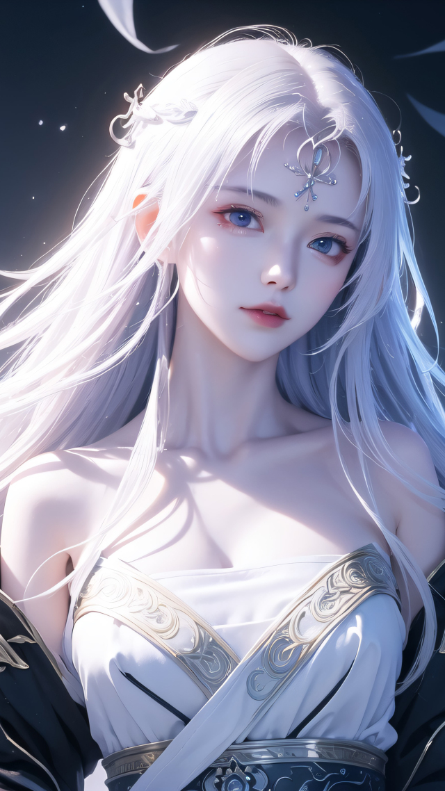 唯美白髮古風少女