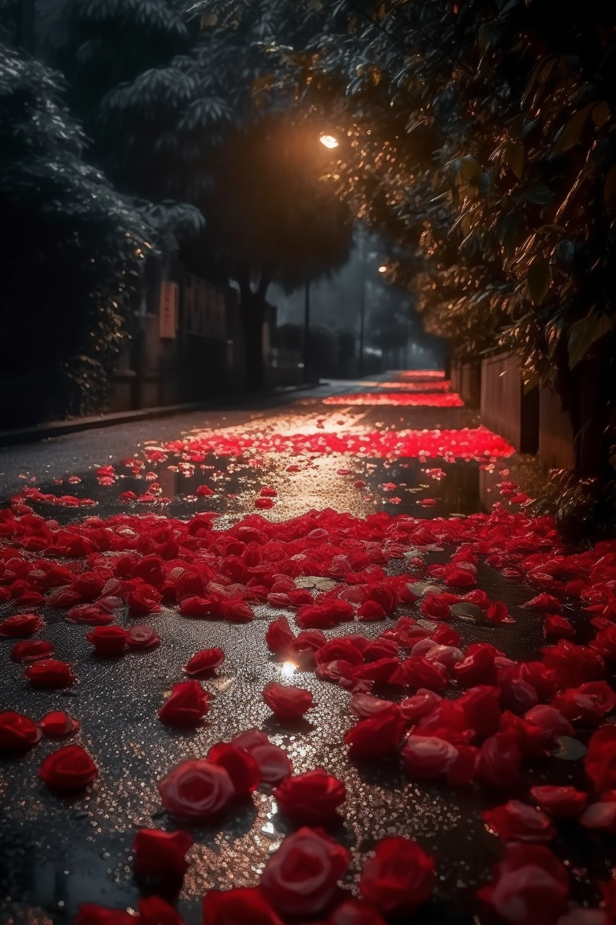 雨打玫瑰