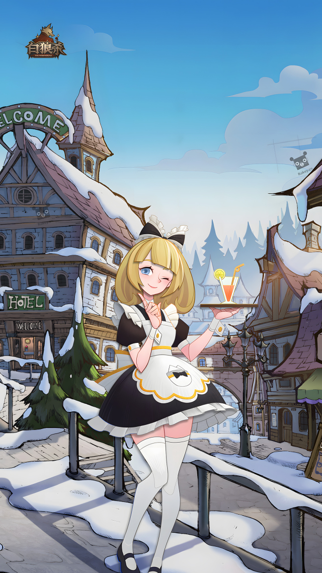 女仆雪景