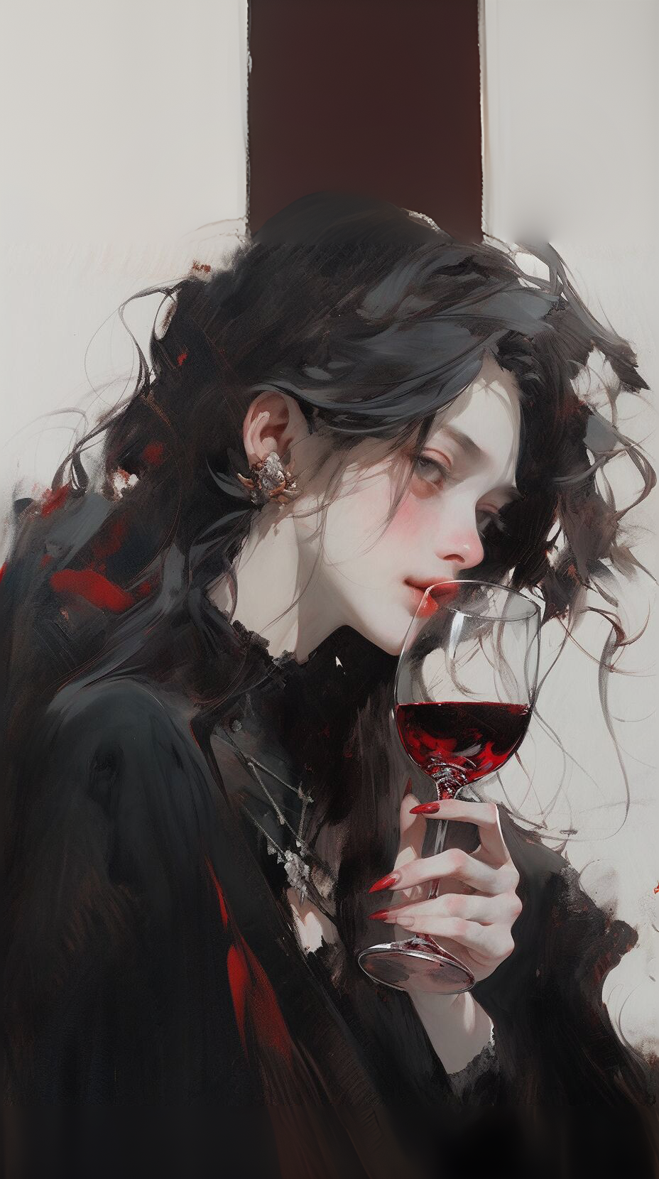 喝紅酒的女人