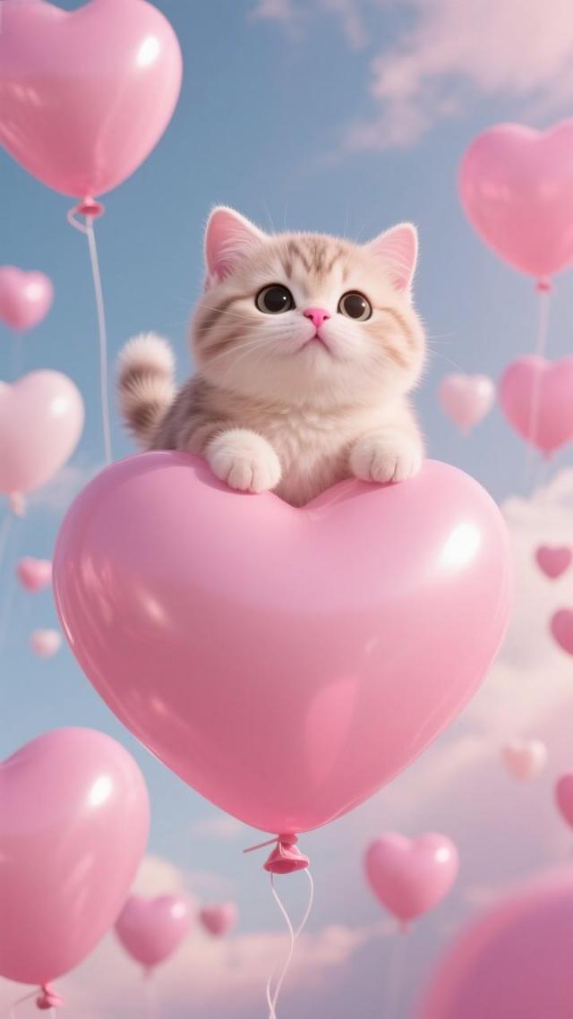 气球上的猫咪