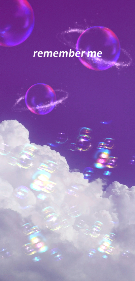 星空星球云朵紫色泡泡 小清新手机静态壁纸 小清新手机壁纸下载 元气壁纸