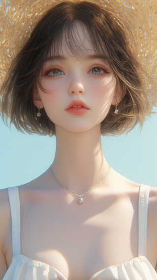 阳光草帽女孩