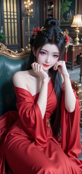 红衣美女