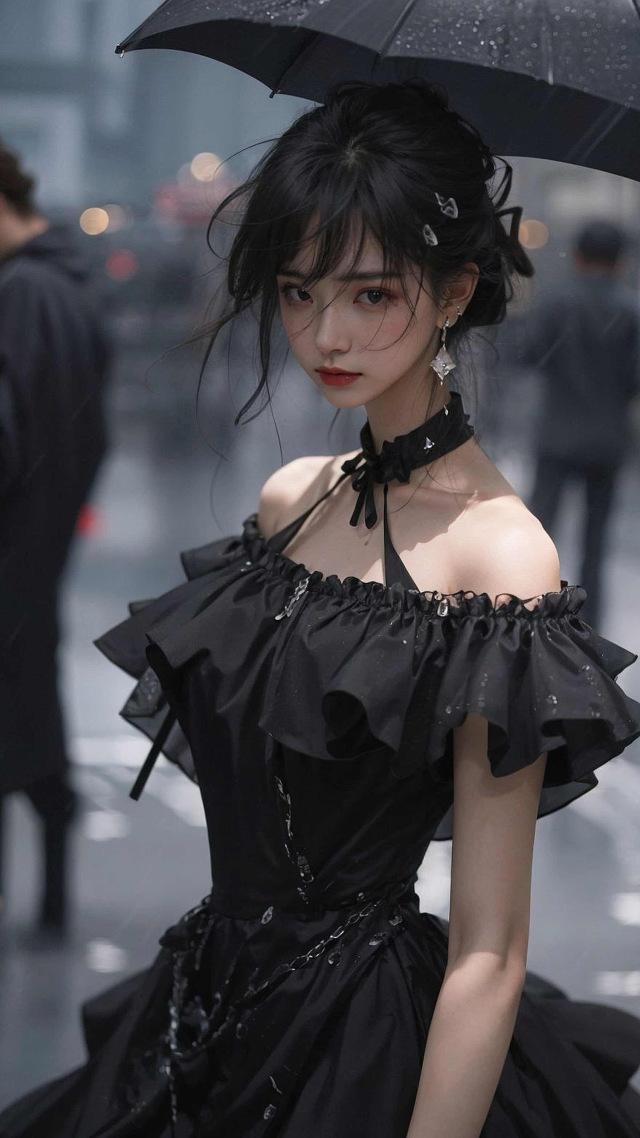雨中黑礼服