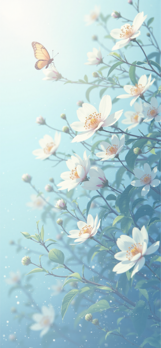 霧中的花
