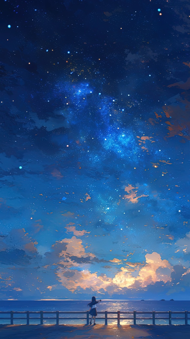 海邊仰望星空