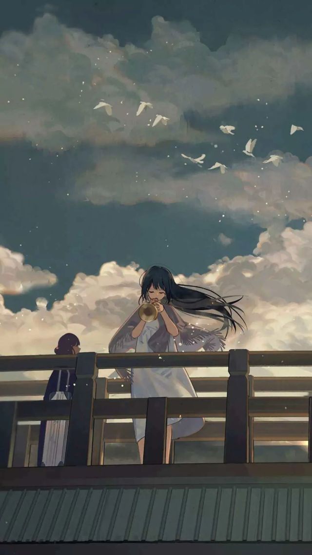 微信聊天背景超清夕陽少女