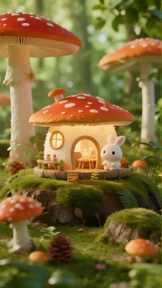 小兔子蘑菇小屋