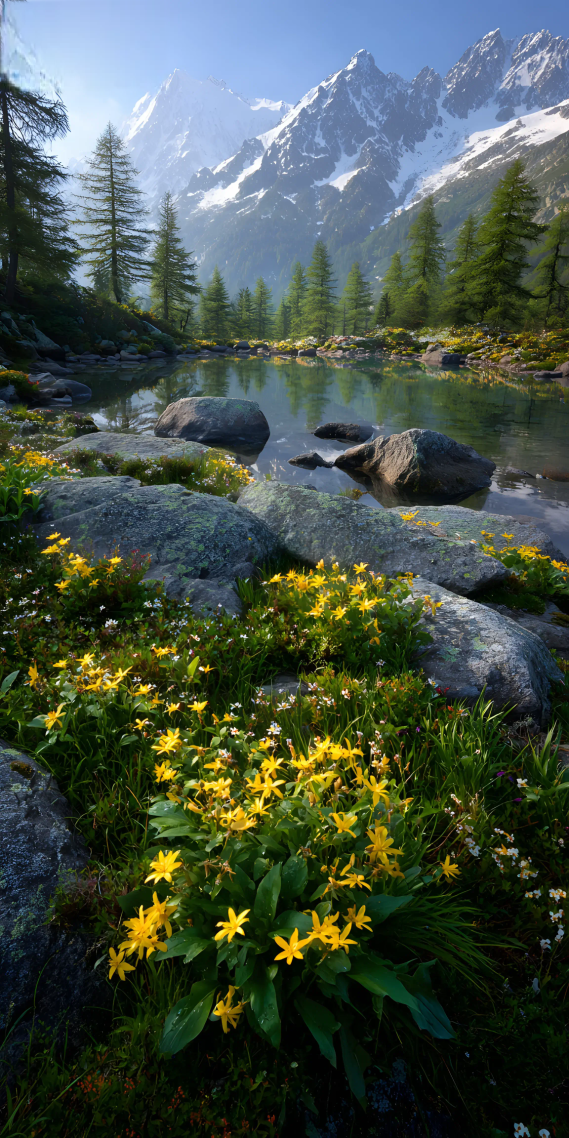 晨雾绕山，黄花满岸