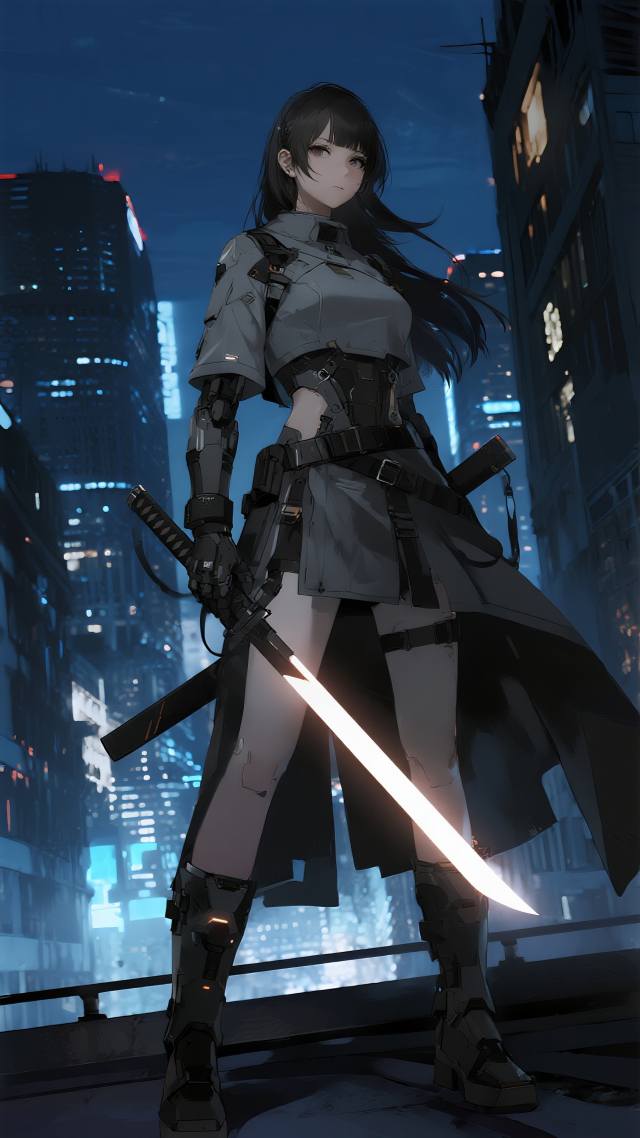 赛博朋克武侠少女
