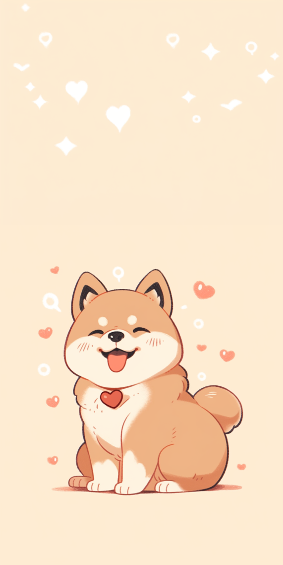 可爱小柴犬(动漫手机静态壁纸) - 动漫手机壁纸下载 - 元气壁纸