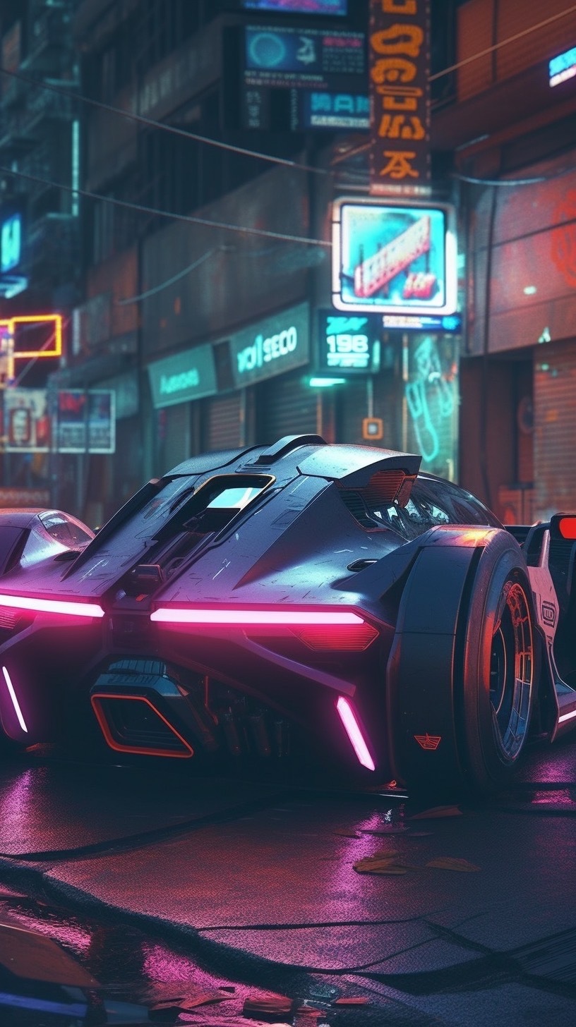 賽博朋克風格未來汽車