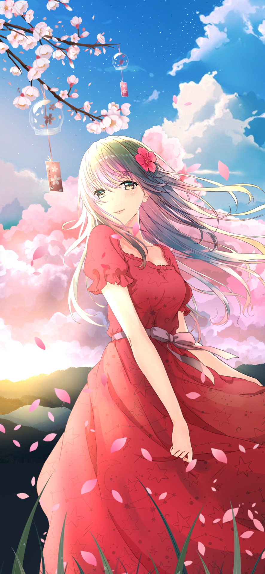 微信運動背景圖片長發姑娘