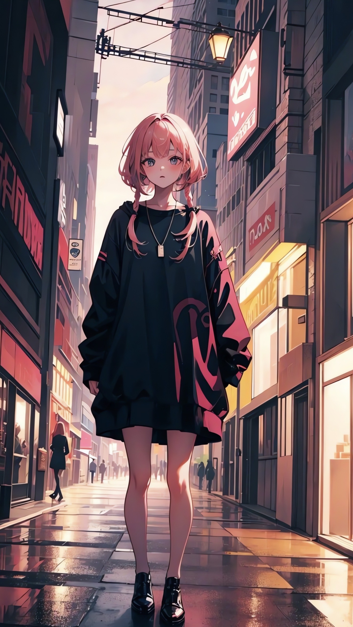城市街道美少女