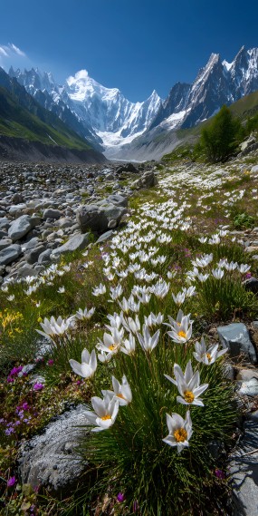 雪域花海，冰峰净土