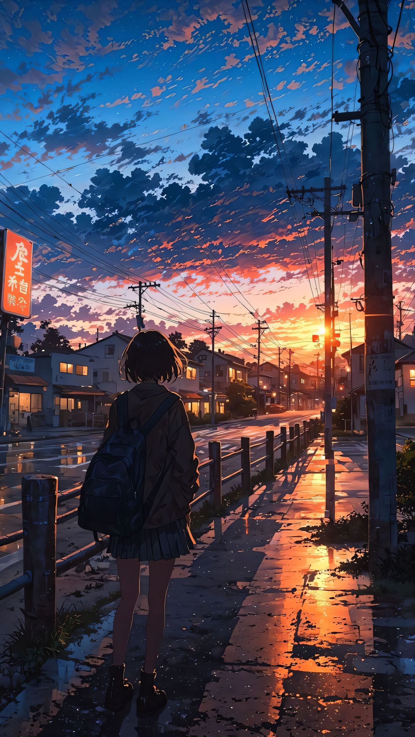 傍晚的女孩