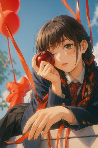 苹果气球少女