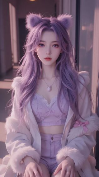 紫发美女