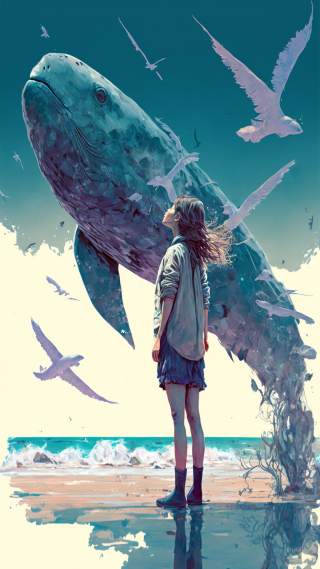 微信聊天背景图鲸鱼 免费下载 - cc手机壁纸