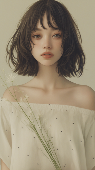 清纯短发女孩